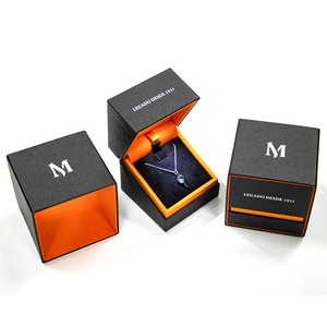 HIgh End Jewelry Box with <b>LED</b> Light and Custom logo Jewelry Flip Box Velvet Lining Ring Necklace Pendant Jewelry Box - Product Image 1