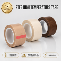 Cinta de Sellado de Bolsas de PTFE Personalizada, 300C, Silicona, Sensible a la Presión, Impermeable, Grado de Ingeniería, Rollo de 10m, Color Marrón
