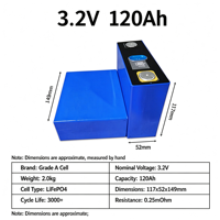 Grosir Sel Prismatic LiFePO4 3.2V 120Ah Grade A untuk Solar ESS Forklift Off-grid