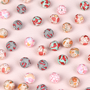 New Design Diy Silicone Leopard Print Beads Key Chains <b>Lanyard</b> Necklace Bracelet Wristlet 15mm Bpa Free Silicone Beads <b>for</b> <b>Pen</b> - Product Image 3
