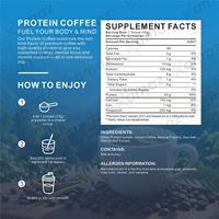 Poudre de café protéiné à la vanille avec isolat de protéines de lactosérum, mélange de café instantané 500g en vrac, formule personnalisée OEM ODM Marque Privée