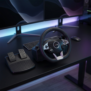 พวงมาลัยเกมแบบมีสาย USB รุ่น C-Star NS-9887 หมุนได้ 270 องศา ปุ่มตั้งโปรแกรมได้ มอเตอร์สั่นสะเทือน ดีไซน์ตามหลักสรีรศาสตร์ - Product Image 1