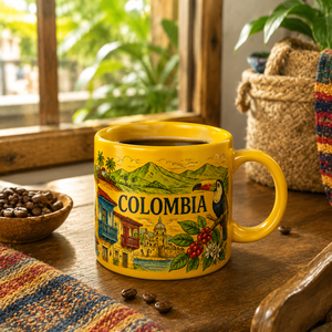 Taza de Café de Cerámica <span class=keywords><strong>con</strong></span> Diseño de Paisaje de la Ciudad de Tucán, <span class=keywords><strong>Colombia</strong></span>, para <span class=keywords><strong>Leche</strong></span> o Agua, Personalizable, OEM, ODM, Venta al Por Mayor - Product Image 3