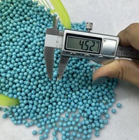 Perles rondes en turquoise bleue du Hubei à demi-trou de 4 mm, 6 mm, 8 mm, 10 mm, perles de turquoise améliorées pour la fabrication de bijoux, vente en gros