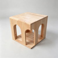 Structure murale d'escalade pour chat personnalisée en usine, mobilier pour animaux de compagnie, hamac décoratif fabriqué à partir de panneaux en hemlock collés sur les bords