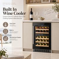Réfrigérateur à vin personnalisé Minghou, 24 pouces, encastrable, système de refroidissement à double zone, fabricant