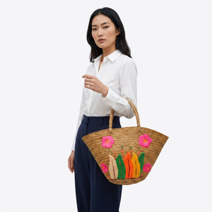Bolso de compras TAS BOTANI de hierba Mendong tejida, ecológico, natural, para uso diario, playa o mercado, para mujer - Product Image 1