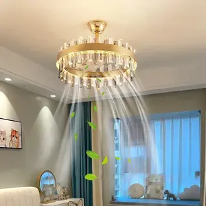 Factory Low Price Adequate Inventory Hotel Home Use Luxury Chandelier Crystal Lights With Fan