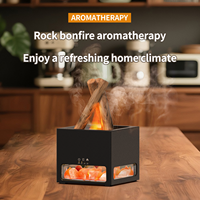 Diffuseur d'arômes OEM pour la décoration intérieure, foyer 3D, humidificateur à pierre de sel de l'Himalaya, diffuseur d'huiles essentielles rétro unique