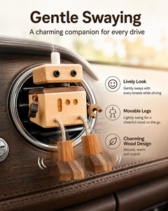 Purificateur d'air portable haut de gamme pour voiture, à clipser sur grille d'aération, en bois, diffusion naturelle de parfum par évaporation, sans électricité, décoration - Product Image 5