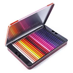 Atacado lápis coloridos glitters-Conjunto de lápis coloridos com caixa, desenho infantil multi arte 72 cores arco-íris lápis de cor de madeira
