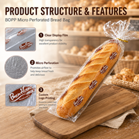 Sacs à pain micro-perforés en BOPP de qualité alimentaire, emballage transparent personnalisé pour boulangerie, pour pain en paine