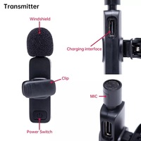 Nouveau design sans fil Lavalier Microphone Mini Mike et haut-parleur enregistrement micro karaoké sans fil Microphone système de micro sans fil