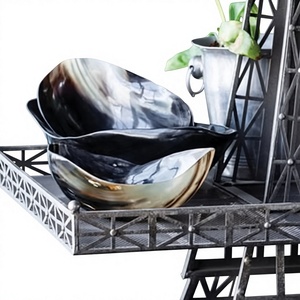ชุดชามเปลือกหอยเป๋าฮื้อธรรมชาติขัดเงาสีดำทอง สำหรับตกแต่งบ้าน - Product Image 1