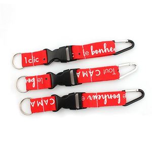 Custom Polyester Carabiner Tool with Short Keychain Holder Lanyard with Logo Custom - Product Image 2