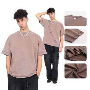 เสื้อยืดโอเวอร์ไซส์คุณภาพสูง ผ้าหนา ฟอกสีแบบฟรีดบาติก สไตล์เรโทรแบรนด์ดัง แฟชั่นแนวสตรีท แขนสั้น - Product Image 2