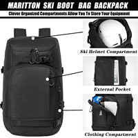 Échantillon gratuit, vente en gros, nouveau sac à bottes, élégant sac à bottes de ski, sac à dos de ski de randonnée de luxe avec protection dorsale