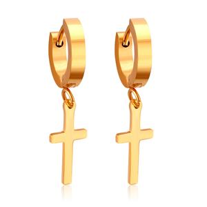 Nouvelles boucles d'oreilles Crux Cross en acier inoxydable Ason, boucles d'oreilles créoles pour femmes et filles - Product Image 1