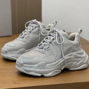 Luxury Customized 2026 Latest Model BB Full Diamonds <b>Black</b> <b>High</b> <b>Heeled</b> Mens And <b>Womens</b> Casual Jog Sports Shoes - Product Image 3