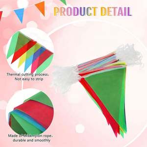 Guirlande de drapeaux publicitaires en polyester de haute qualité pour la décoration intérieure, avec logo personnalisé, bannière publicitaire, couleurs vives - Product Image 3