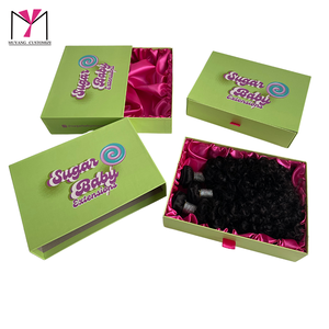 กล่องของขวัญแข็งแบบ Sugar Baby Extensions บุผ้าซาตินสีเขียว ปั๊มโลโก้ร้อน ปรับแต่งได้ - Product Image 3