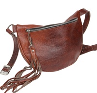 Grosir tas selempang kulit kerbau Vintage buatan tangan tas Messenger mode Mini dekorasi tali belanja untuk pria wanita