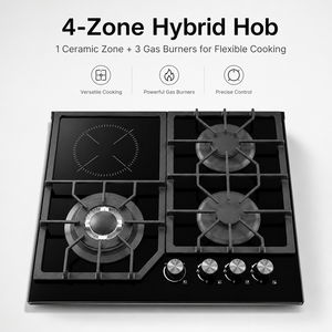 Cuisinière à gaz et électrique 4 brûleurs de <span class=keywords><strong>60</strong></span> <span class=keywords><strong>cm</strong></span> pour comptoir de cuisine en verre, <span class=keywords><strong>prix</strong></span> de gros Chine, fabricant - Product Image 5