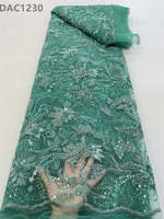 Tissu en dentelle française de haute qualité CHOCOO, perles faites à la main, dentelle à sequins, tissus en dentelle lourde et luxueuse pour mariage