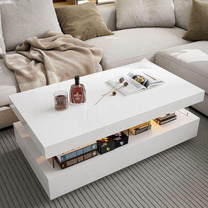 Meuble sur mesure Table basse blanche moderne de luxe <span class=keywords><strong>Tables</strong></span> en acrylique Table basse TV de salon avec tiroirs - Product Image 3