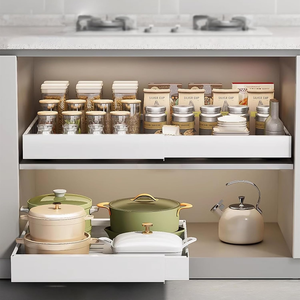 Organisateur d'armoire extensible extensible réglable 32-48cm tiroirs adhésifs pour cuisine <span class=keywords><strong>garde</strong></span>-<span class=keywords><strong>manger</strong></span> salle de bain stockage à domicile - Product Image 3