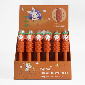 O & Q cam phim hoạt hình thiết kế silica gel massage Bút Bi 0.7mm viết Chiều rộng hàng ngày sử dụng màu xanh đen sinh viên nhựa bút - Product Image 5