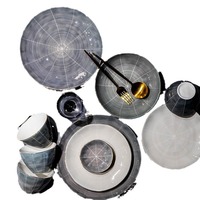 Service de table en céramique de luxe léger de style nordique, 60 pièces, en porcelaine fine moderne, comprenant bols, assiettes et baguettes, idéal pour un cadeau de pendaison de crémaillère