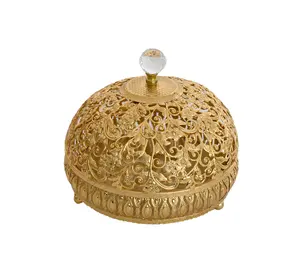 Toptancı endonezya dekorasyon metal altın kaplama yuvarlak kuru meyve kek standı parti düğün için