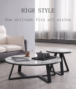 Góc Tròn Bắc Âu Kết Hợp Cà Phê Cẩm Thạch + Bàn Đồ Nội Thất Phòng Khách Bộ Đồ Nội Thất Phòng Khách Bằng Sắt Rèn - Product Image 2