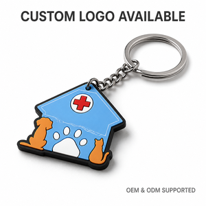 Porte-clés PVC pour vétérinaire, breloque mignonne chien chat, idéal pour la promotion des cliniques vétérinaires, cadeau personnalisé avec logo, vente en gros - Product Image 4