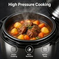 Cuisinière électrique à pression grande capacité, cuve intérieure antiadhésive, machine à fufu multi-cuisson pour le marché africain