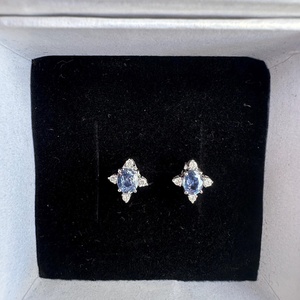 10K Gold Genuine <b>Blue</b> <b>Sapphire</b> <b>Earrings</b> Solitaire Gemstone Stud Solid Gold Fine Trendy Fashion Jewelry Gift Her Women - Product Image 1
