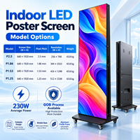 Écran d'affichage numérique LED intérieur pliable et portable P1.25 P1.53 P1.86 P2.5 pour la publicité commerciale