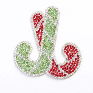 Nouveau <span class=keywords><strong>auto</strong></span>-autocollant Hot Fix strass arbre de noël pain d'épice homme <span class=keywords><strong>neige</strong></span> chaussettes Patch pour bricolage chaussure chapeau vêtements accessoires - Product Image 5