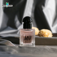 Botella de vidrio de perfume Premium transparente cuadrada de lujo con diseño personalizado botella de perfume vacía engarzada con tapa