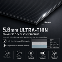Panneau solaire à film mince CdTe 445W, épaisseur 5,7 mm, tout noir, verre solaire opaque, module pour installation sur toit/sol, centrale solaire BIPV