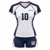 Set Jersey dan Celana Pendek Wanita Custom, Jersey Voli Sublimasi, Seragam Tim Klub dan Sekolah OEM