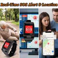 Montre connectée 4G GPS Senior SOS VL12S avec appel d'urgence, alerte de chute, suivi de santé, support API SDK, montre de soins aux personnes âgées