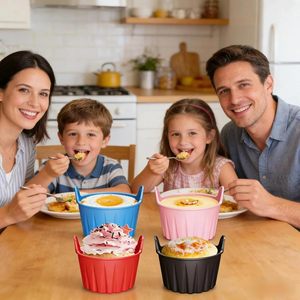 Premium Food Grade Easy Release Nonstick Silicone Egg Cake Mould Cups Air Fryer Baking Ramekins - Product Image 3