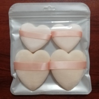 Zonyin Nouveauté Petite et Grande Poudre Compacte en Velours Doux en Forme de Cœur Rose pour le Maquillage