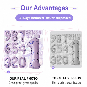 Globos Gigantes de Papel Metálico Morado con Números del 1 al 9 de 40 Pulgadas, Diseño de <span class=keywords><strong>Tatuaje</strong></span> con Temática KPOP, para Decoración de Fiestas de Cumpleaños y Aniversarios, Accesorio para Fotos - Product Image 3