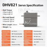 Servomoteur Kpower DHV821 0,03 sec haute vitesse pour drones de course, 7,4 V, engrenage métallique, moteur sans noyau, pour pièces de modèles RC