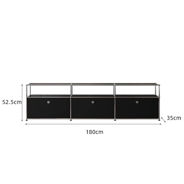 Nordic Modern DIY TV Stand Stainless Steel Modular Storage Cabinet with Casters for Home Furniture Living Bedroom Apartment Use