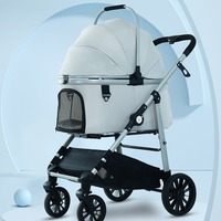 Poussette de luxe pour animaux de compagnie de haute qualité avec 4 roues, pliable facilement, petite taille, chariot pour voiture, promenade en plein air, voyage, chats, chiens