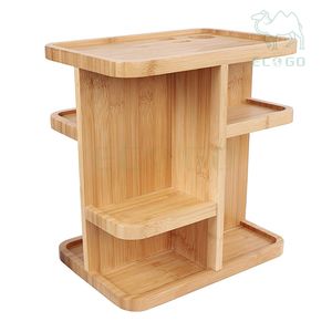 Organizador de cosméticos de bambú Popular, almacenamiento delicado para organizador de maquillaje, ideal para armario de escritorio, estante de encimera de alta calidad - Product Image 1